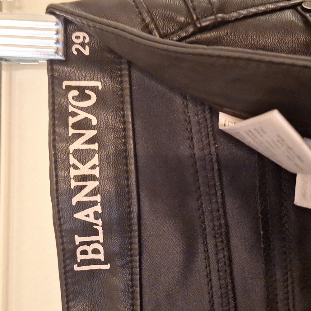 EUC black vegan leather moto pants - Picture 2 of 8